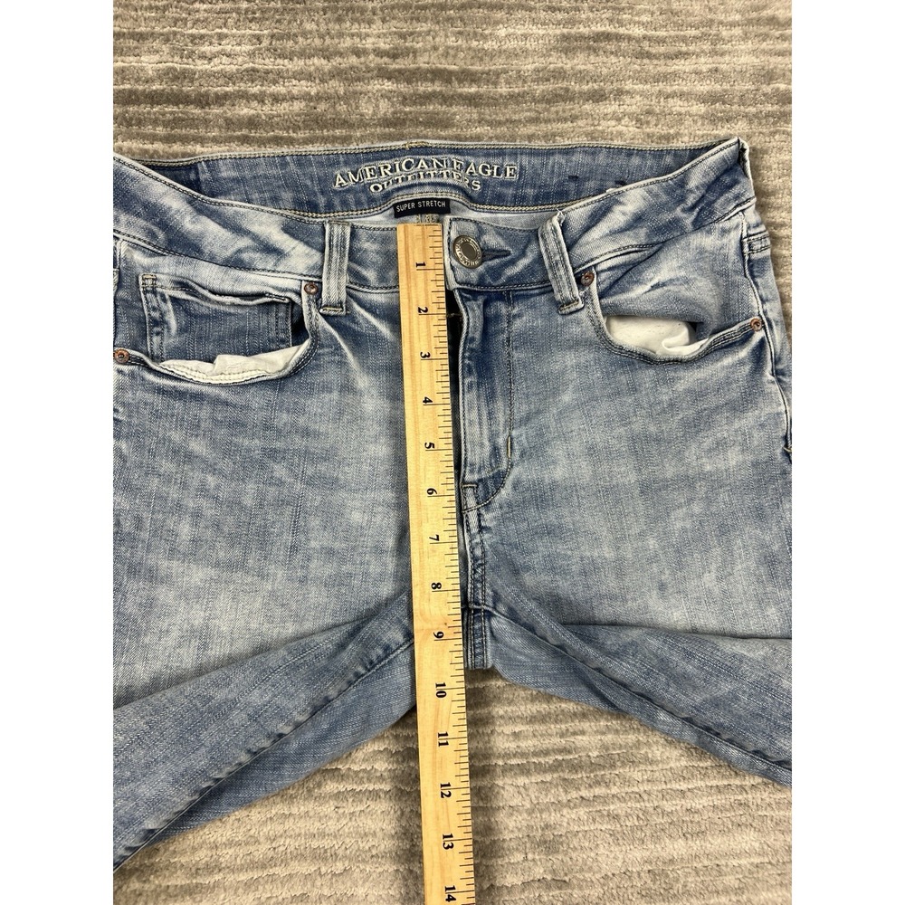 American Eagle Outfitters Jeans Womens 8 Short Blue Denim Skinny - Picture 7 of 15